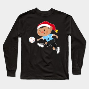 Uruguay football Christmas elf. Football World Cup soccer T-Shirt Long Sleeve T-Shirt